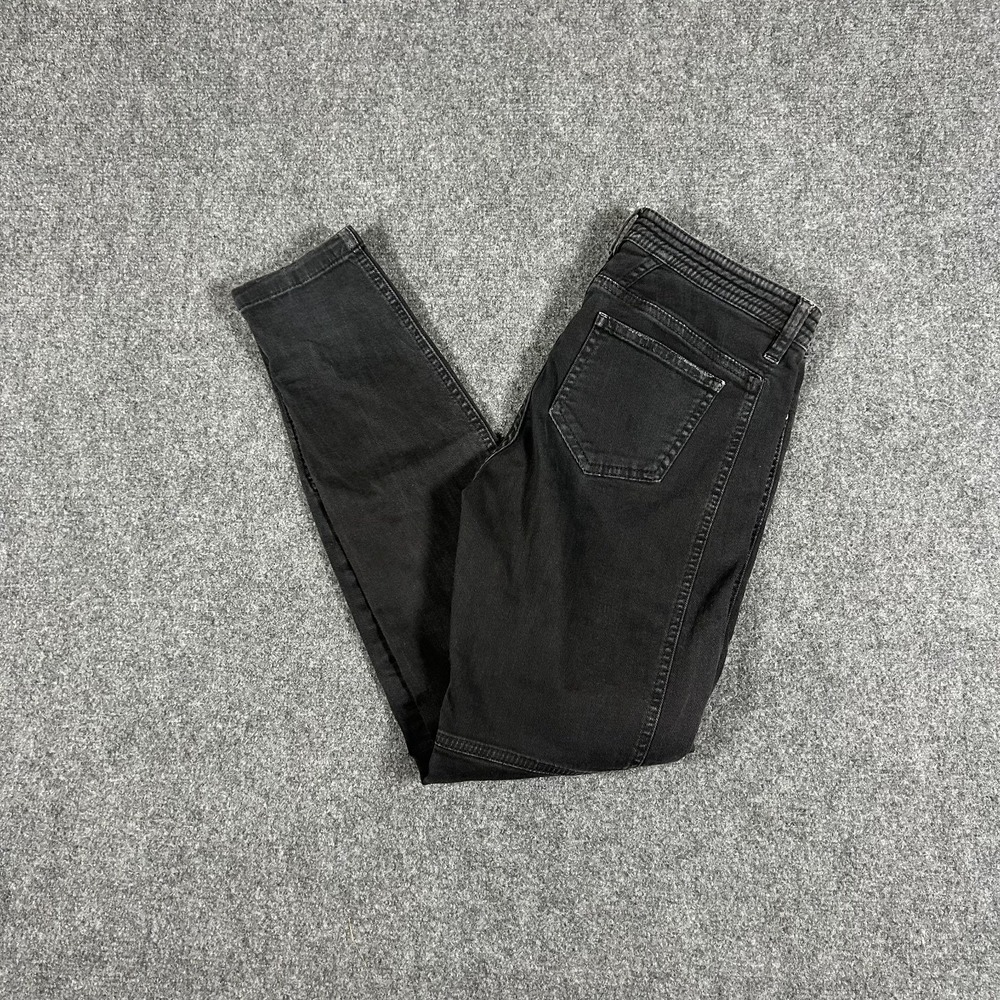 CLOSED Low-Rise Biker Moto Jeans Skinny Pants Black Ankle Zip Womens Sz 26 #3470